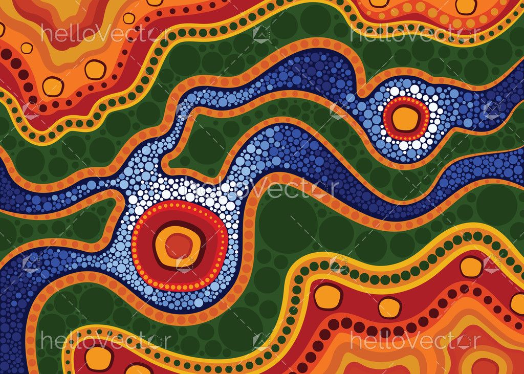 Circles Of Aboriginal Art Dots On A Vector Background Download