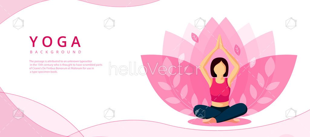Yoga banner background, Health and fitness concept - Download Graphics &  Vectors