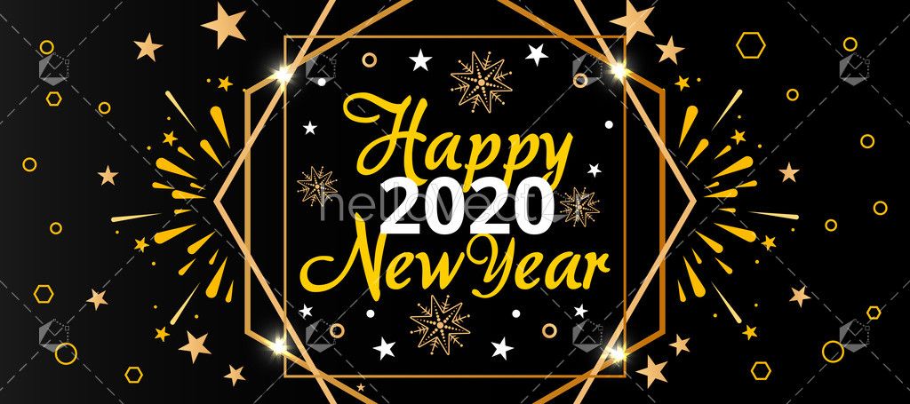 Happy new year 2020 free vector background - Download Graphics & Vectors