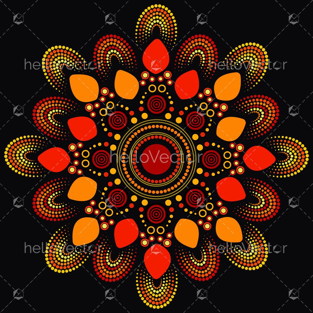 Vector dot painting mandalas. Aboriginal style of dot painting 6174118  Vector Art at Vecteezy