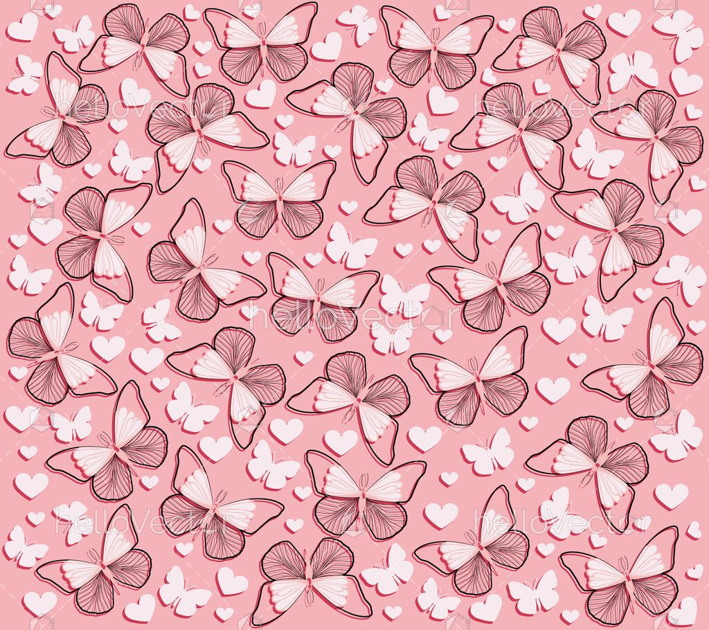 Pink butterfly wallpaper background - Download Graphics & Vectors