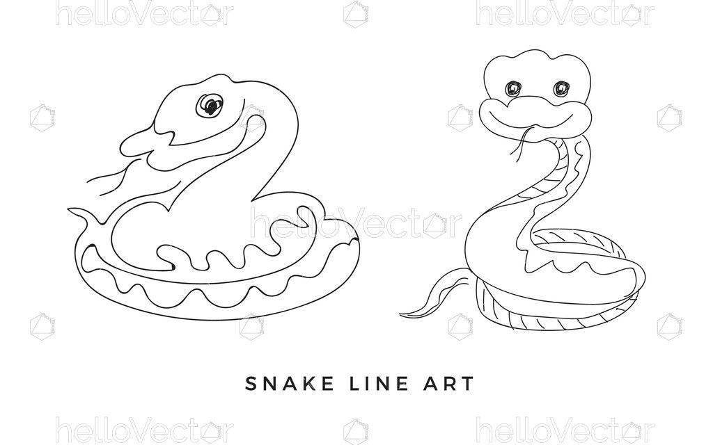 Cartoon snake outline - Download Graphics & Vectors