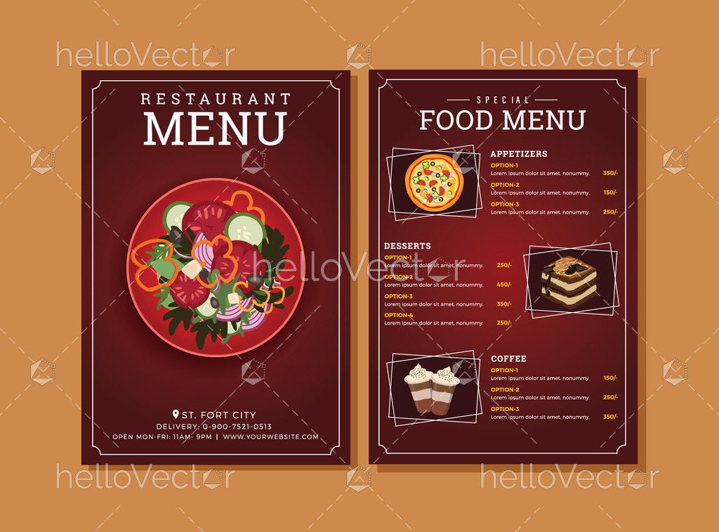 Vector Restaurant Menu Card Design Download Graphics Vectors