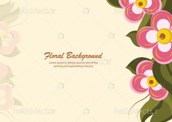 Floral banner background - Vector illustration