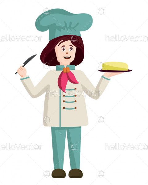 Female chef vector illustration