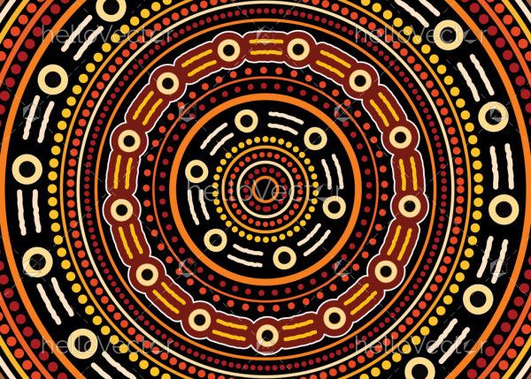 Aboriginal dot art vector painting. 