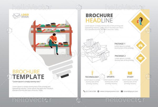 Brochure design vector template. Education concept