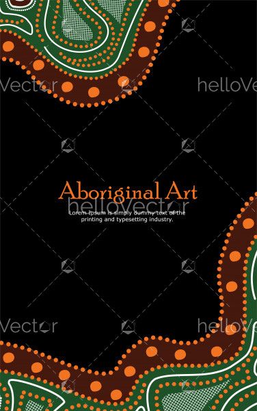 Vector Banner with text. Aboriginal art illustration.