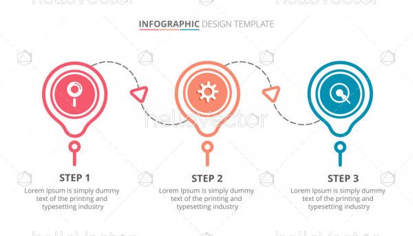 Process infographic template design with 3 steps - Vector Illustration