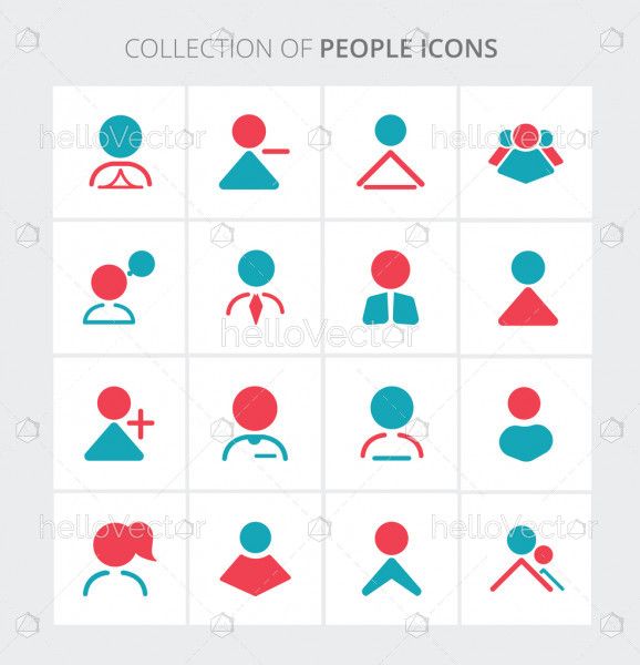 People colored icon collection - Vector illustration