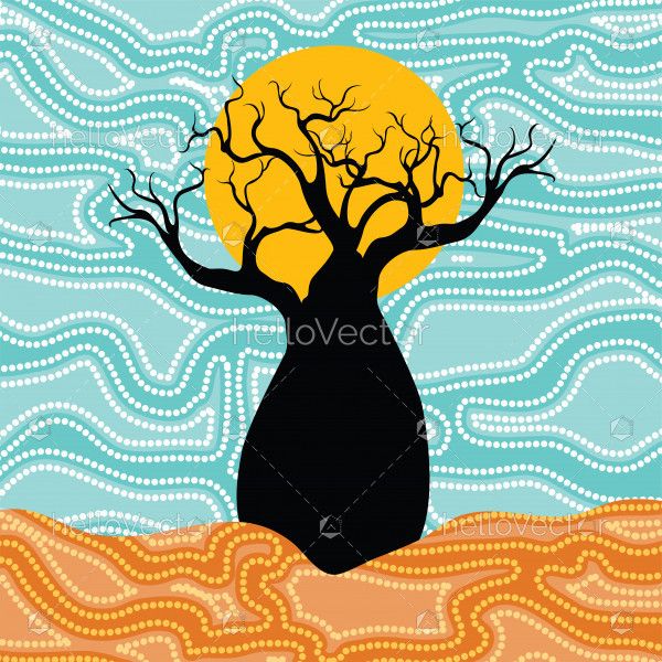 Boab (Baobab) Tree Vector Painting.