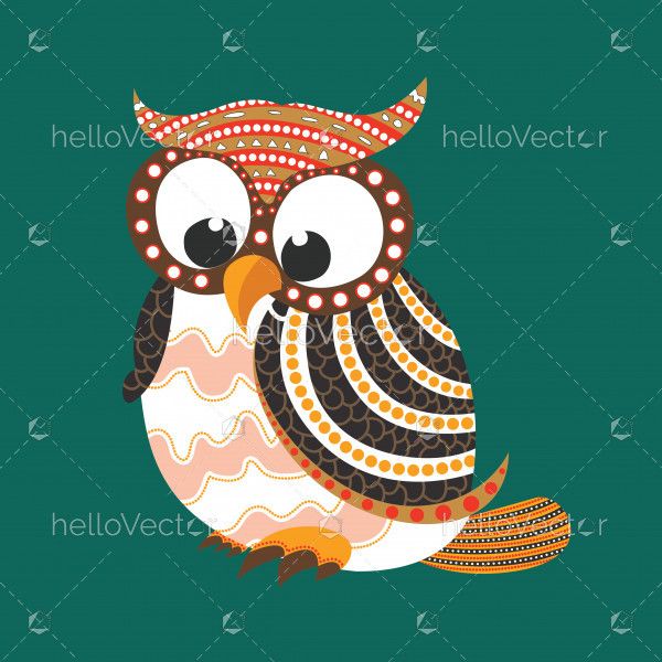 Aboriginal Owl Vector.