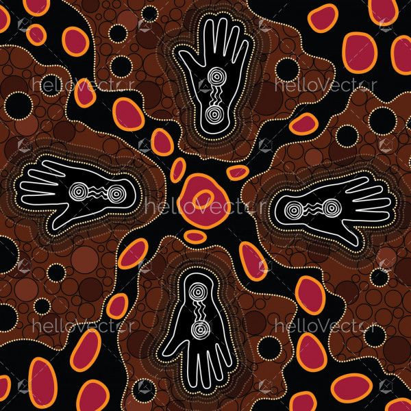 Aboriginal dot art vector painting
