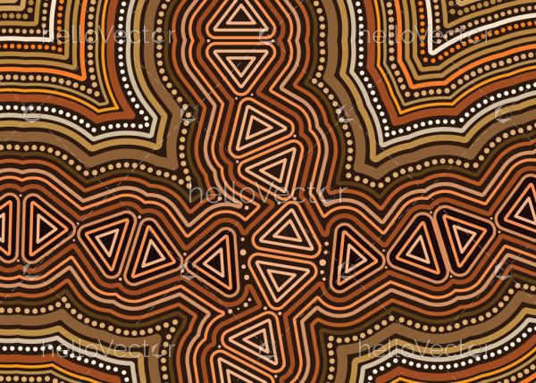 Illustration based on aboriginal style of dot  background. Connection concept