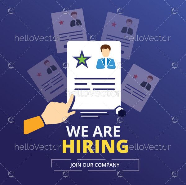Business hiring and recruiting concept banner background illustration.