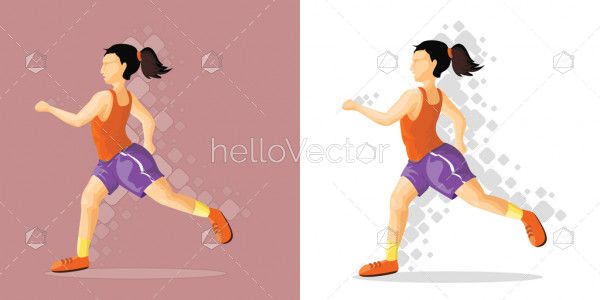 Girl runner - Vector illustration