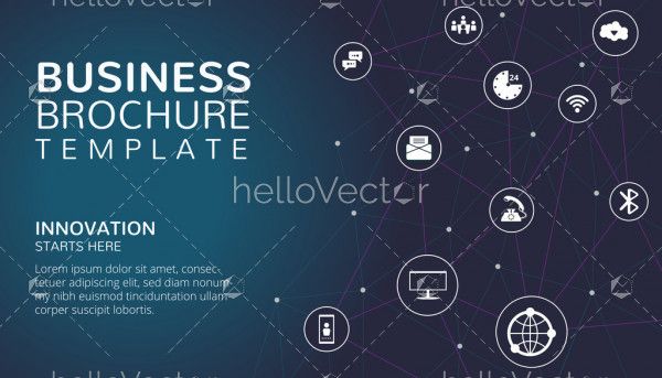 Business brochure template with text and icons - Vector illustration