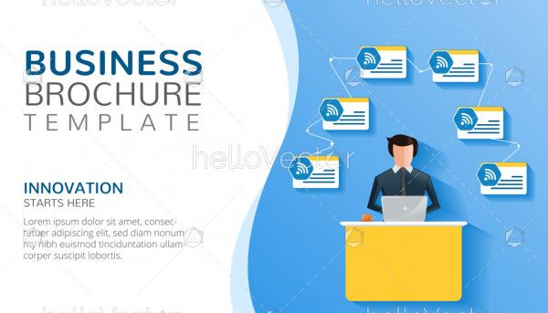 Business brochure template with text - Vector illustration