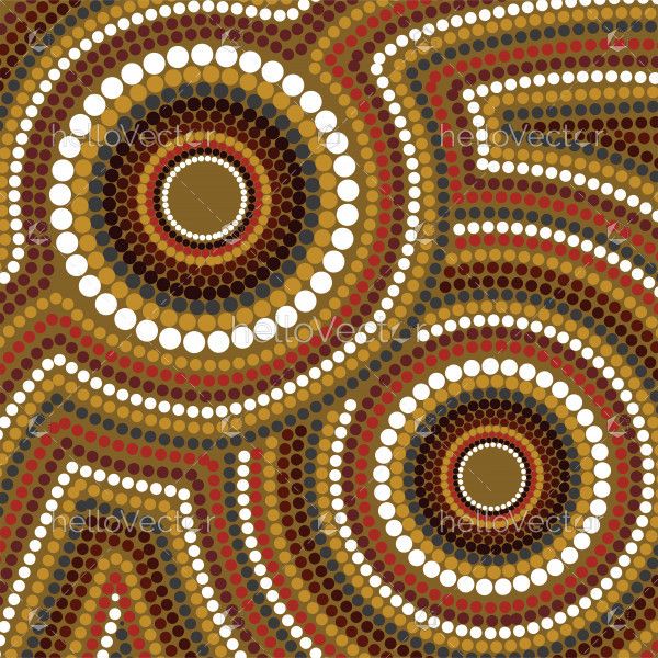 Aboriginal art vector background.