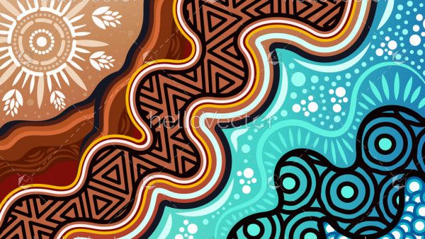 An illustration based on aboriginal style of background