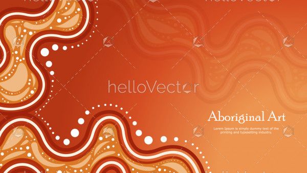 Aboriginal art vector banner with text.