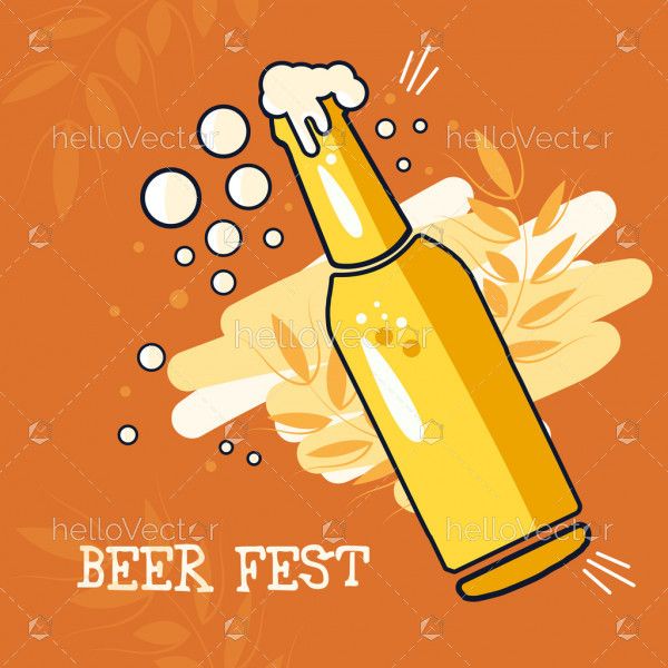 Bottle of beer - Vector illustration