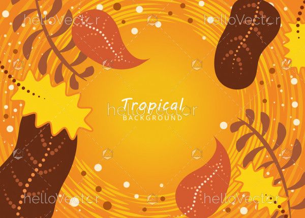 Abstract tropical leaves banner background. Vector illustration