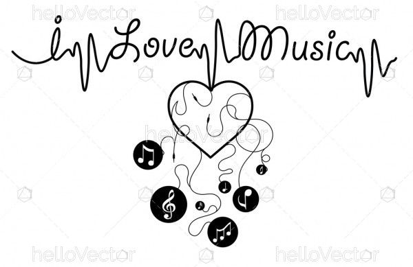 I love music - Vector graphic