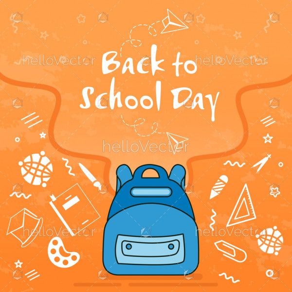 Back to school web banner - vector illustration