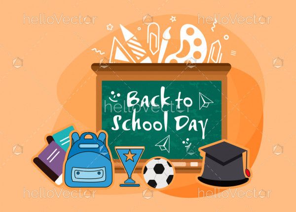 Back to school web banner - Vector illustration