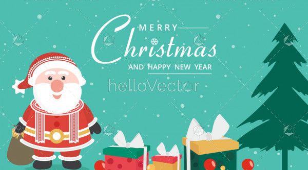 Santa Claus with gifts Christmas vector background
