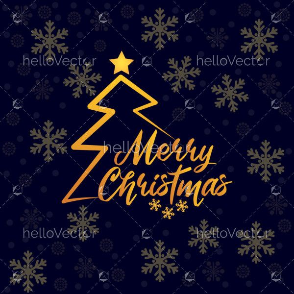 Christmas tree with merry Christmas lettering