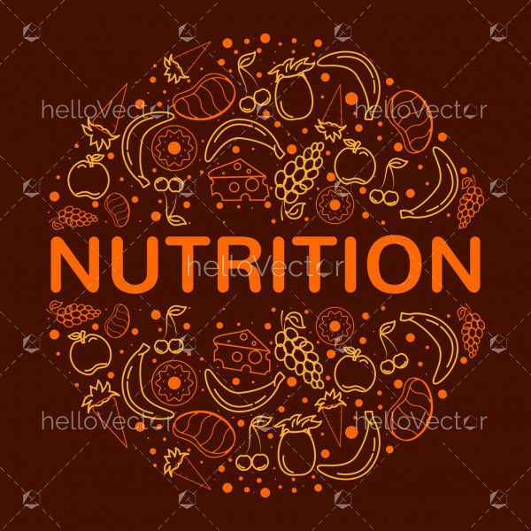 Nutrition vector graphic design with healthy lifestyle icons