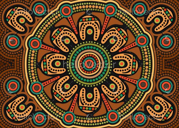 Aboriginal dot art vector background