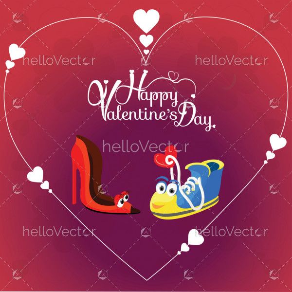 Valentine's day background with two love character - Vector illustration
