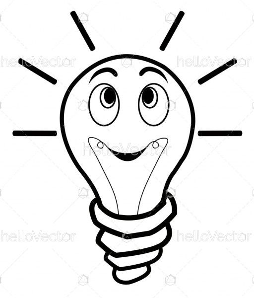 light bulb positive idea vector illustration