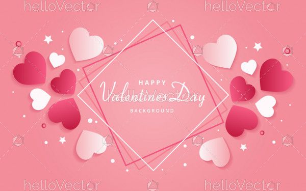 Valentine's day banner background - Vector illustration