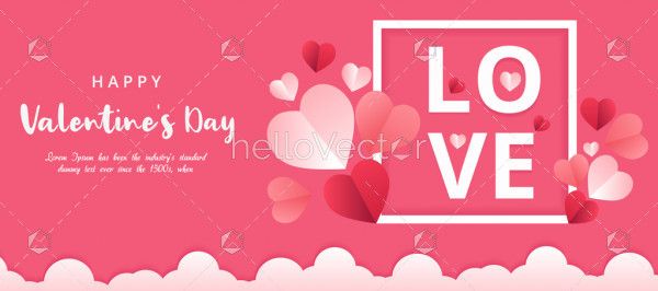 Valentine's day banner background - Vector illustration