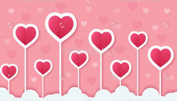 Love background with hearts - Vector Illustration