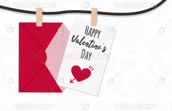 Valentine's day greeting card - Vector illustration