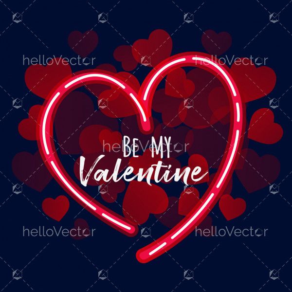 Be my valentine greeting card design - Vector Illustration