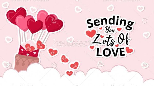 Love background with typography design greeting card - Vector Illustration