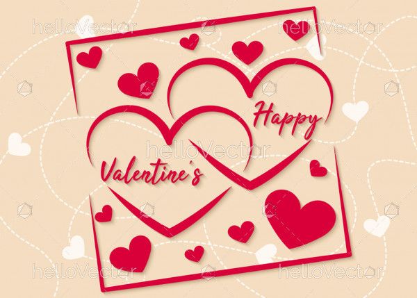 Happy Valentine's day Greeting card design - Vector Illustration