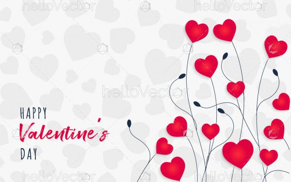 Floral heart, Valentine's background - Vector illustration
