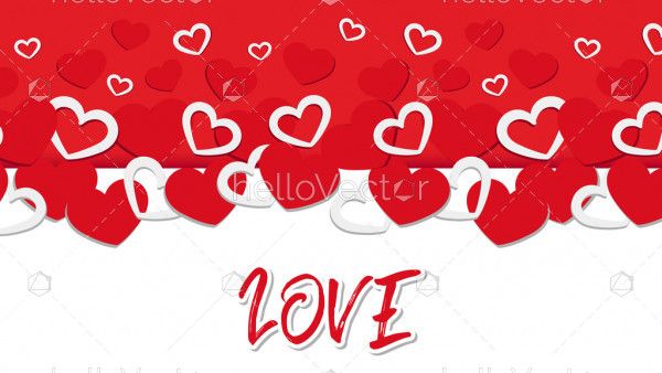 Seamless hearts,  Love greeting card design - Vector Illustration
