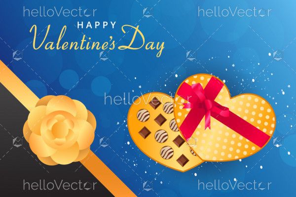 Valentine's day beautiful greeting card design  - Vector Illustration