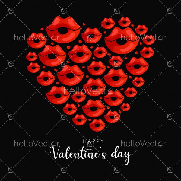Red lips valentine's day graphic - Vector illustration