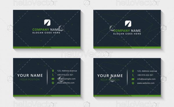 Set of two corporate business card template design - Vector Illustration