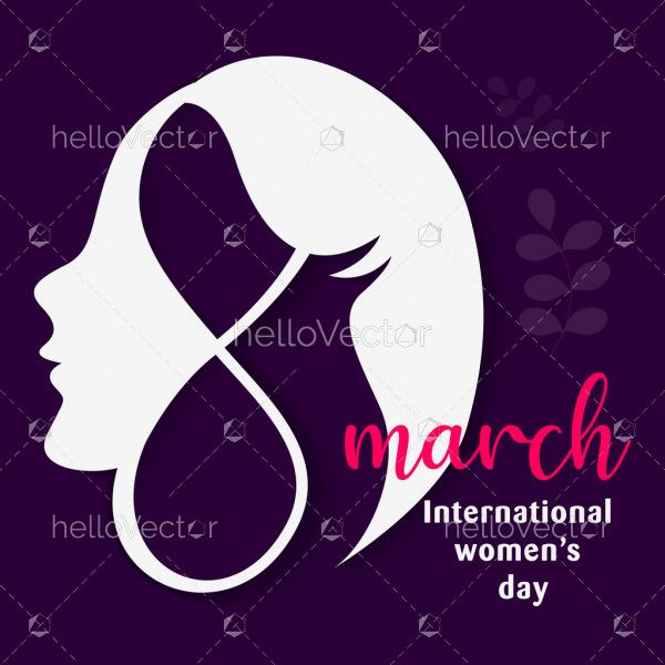 Woman face clipart, vector women's day background