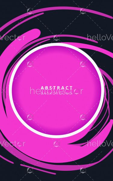 Pink round abstract banner background - Vector Illustration